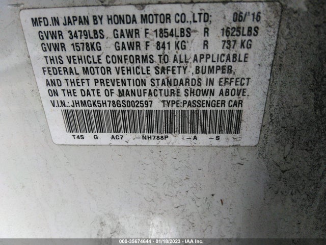 2016 Honda Fit, VIN: JHMGK5H78GS002597