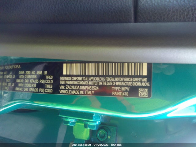 2022 Jeep Renegade, VIN: ZACNJDA18NPN63524