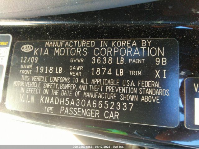 KNADH5A30A6652337 KIA Rio Sx