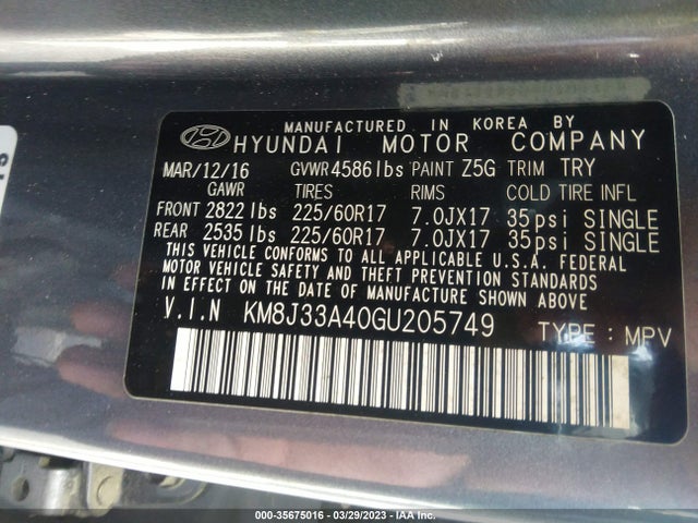 Hyundai Tucson 2016 KM8J33A40GU205749 Image 25