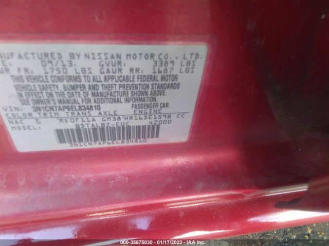 3N1CN7AP6EL834810 Nissan VERSA SV