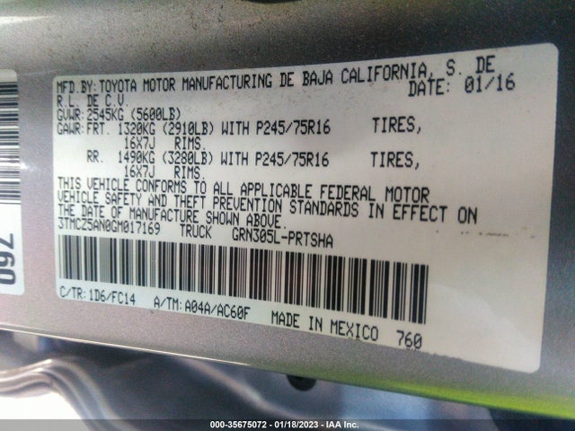 Toyota Tacoma Sr5 2016 3TMCZ5AN0GM017169 Image 10