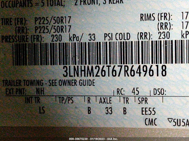 Lincoln MKZ 2007 3LNHM26T67R649618 Image 11