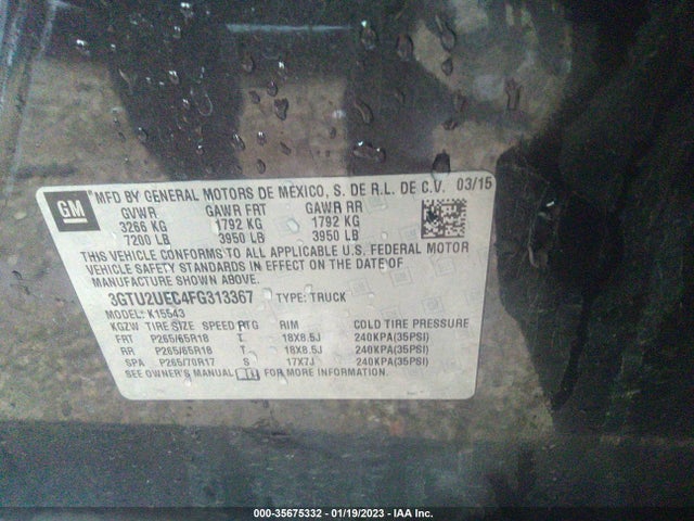 GMC Sierra 1500 Sle 2015 3GTU2UEC4FG313367 Image 9