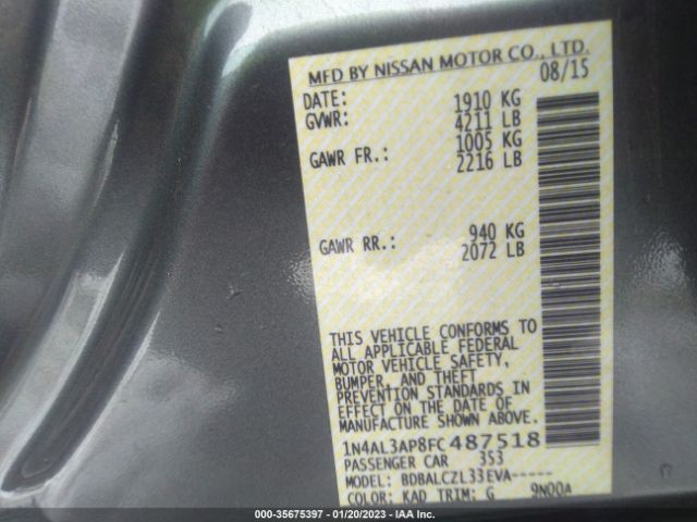 1N4AL3AP8FC487518 Nissan Altima 2.5 S