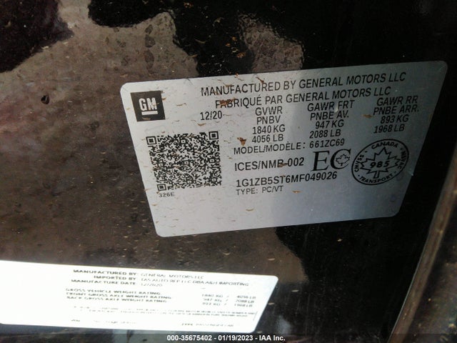 Chevrolet MALIBU LS 2021 1G1ZB5ST6MF049026 Image 9