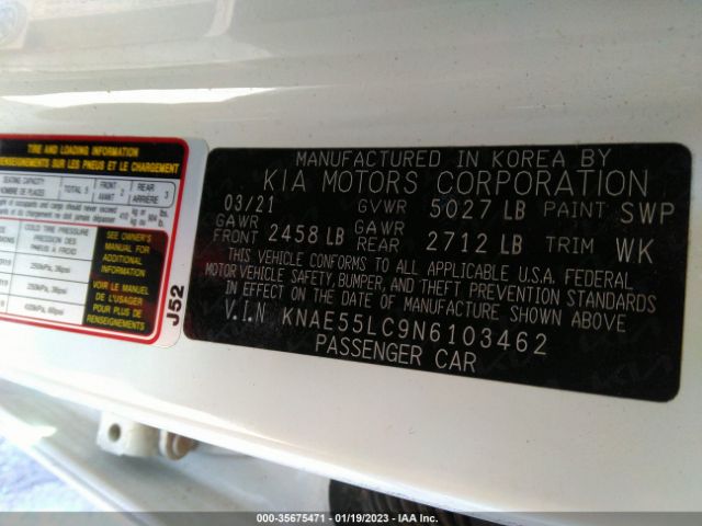 KNAE55LC9N6103462 KIA Stinger Gt2