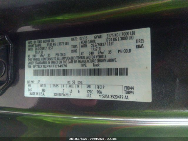 1FTEX1EP4FFC14976 Ford F-150 Xlt/xl/lariat