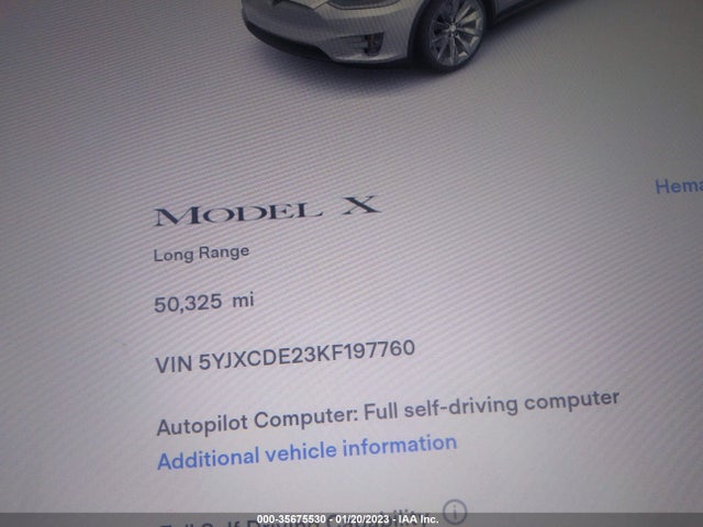 2019 Tesla Model X, VIN: 5YJXCDE23KF197760
