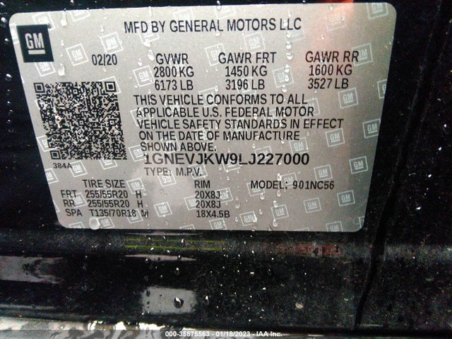 Chevrolet Traverse 2020 1GNEVJKW9LJ227000 Image 10