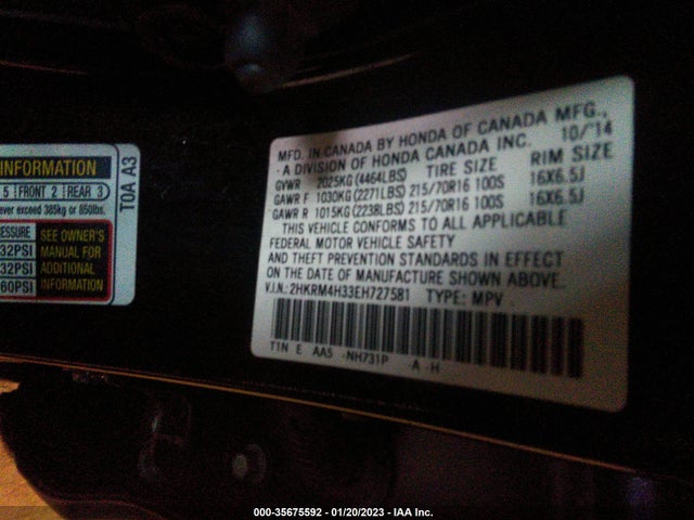 Honda CR-V LX 2014 2HKRM4H33EH727581 Image 9