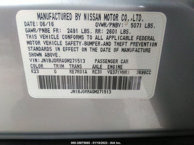 2016 Infiniti QX50, VIN: JN1BJ0RR4GM271513