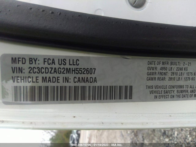 Dodge Challenger Sxt 2021 2C3CDZAG2MH552607 Image 9