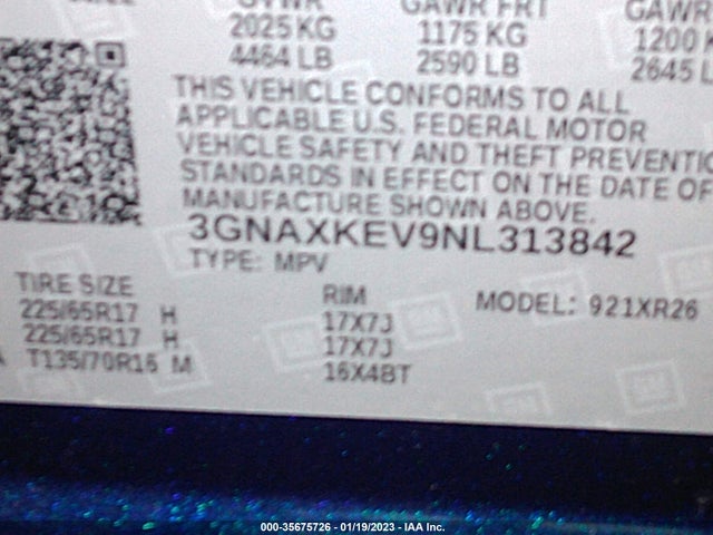 Chevrolet EQUINOX LT 2022 3GNAXKEV9NL313842 Image 9