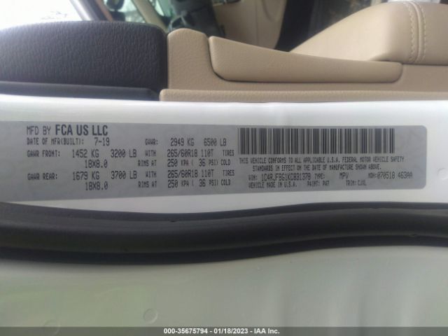 1C4RJFBG1KC831378 Jeep Grand Cherokee Limited