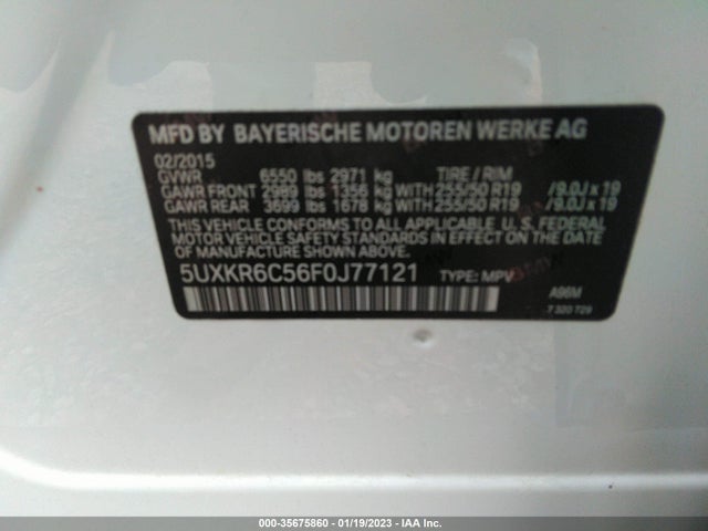 2015 BMW X5 XDRIVE50I VIN: 5UXKR6C56F0J77121