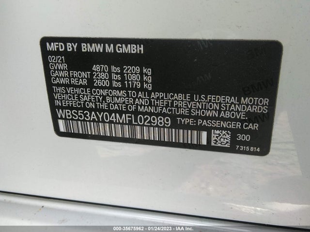 BMW M3 2021 WBS53AY04MFL02989 Image 9