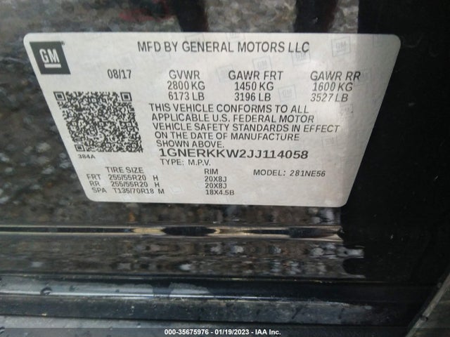 Chevrolet Traverse Premier 2018 1GNERKKW2JJ114058 Image 10