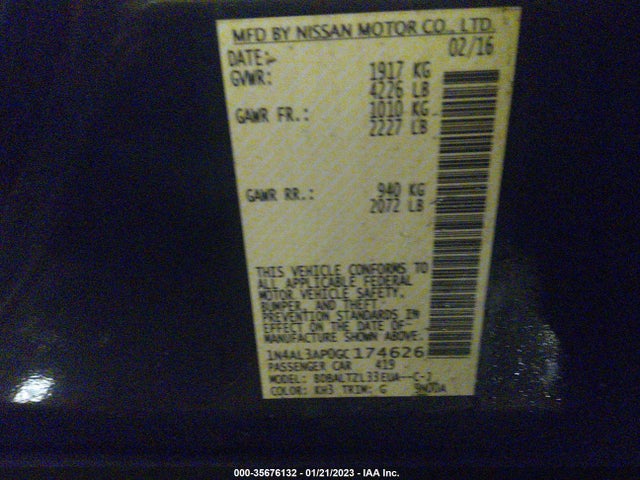 Nissan Altima 2.5 Sl 2016 1N4AL3AP0GC174626 Image 10