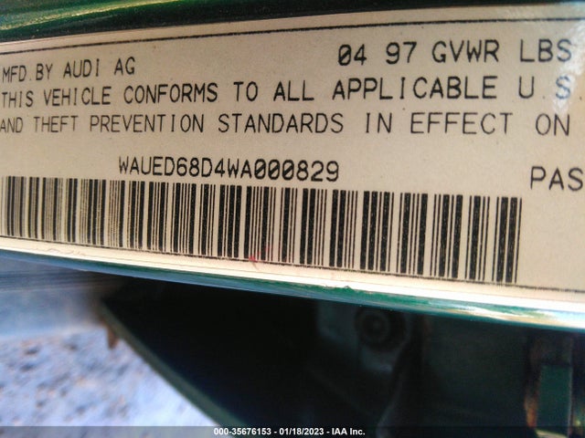 Audi A4 1998 WAUED68D4WA000829 Image 10