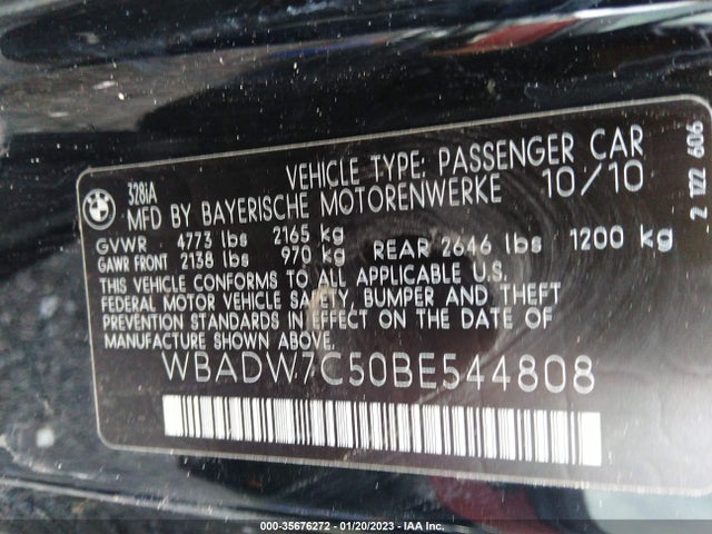 BMW 3 Series 2011 WBADW7C50BE544808 Image 10