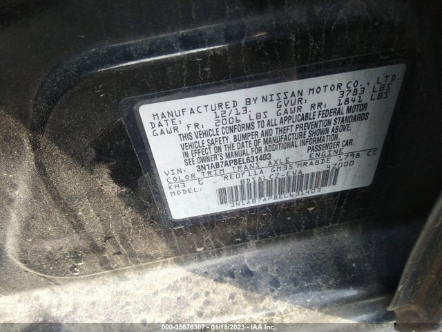 2014 NISSAN SENTRA S VIN: 3N1AB7AP8EL631403