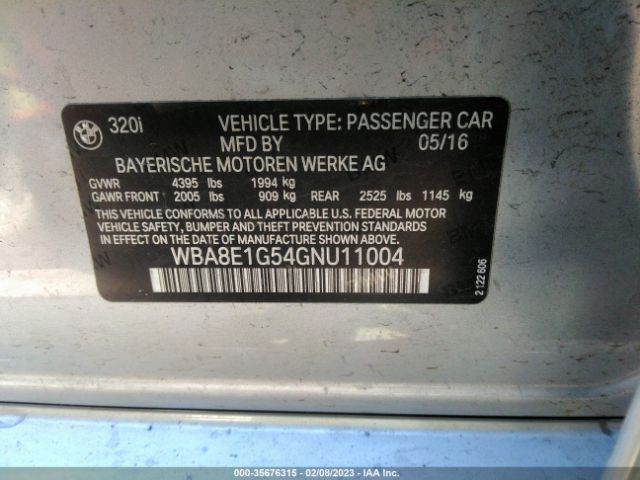 WBA8E1G54GNU11004 BMW 3 Series 320i