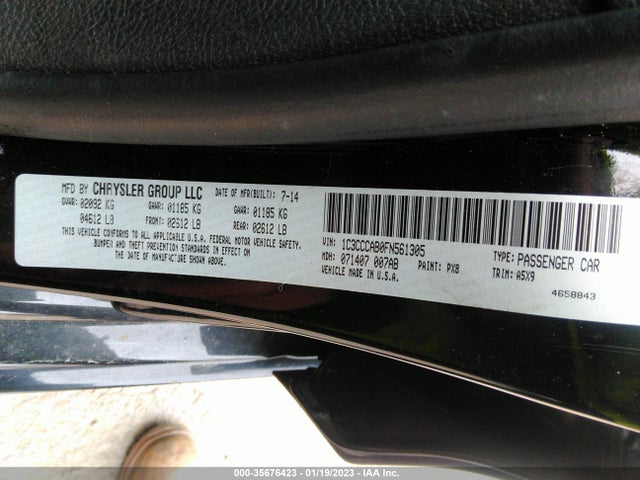 Chrysler 200 Limited 2015 1C3CCCAB0FN561305 Image 9