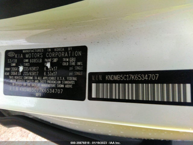 2019 Kia Sedona, VIN: KNDMB5C17K6534707