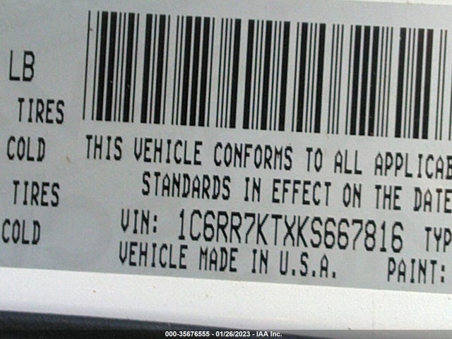 1C6RR7KTXKS667816 RAM 1500 Classic Tradesman