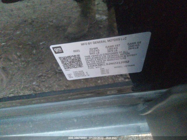 1GKKNKLS2MZ212052 GMC ACADIA SLE