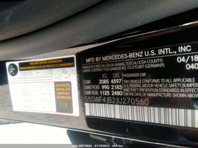 55SWF4JB2JU270560 Mercedes-Benz C-class C 300