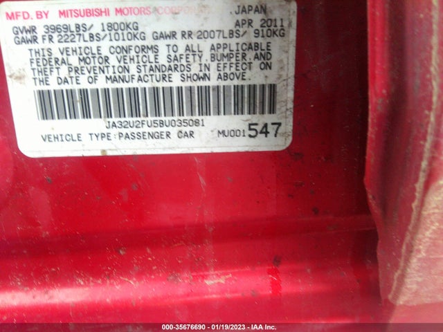 JA32U2FU5BU035081 Mitsubishi LANCER ES