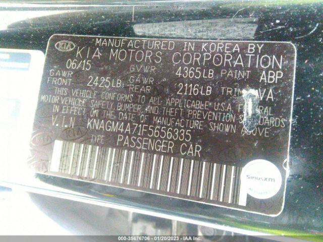 KNAGM4A71F5656335 KIA Optima Lx