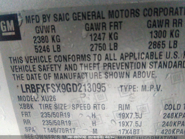 2016 Buick Envision, VIN: LRBFXFSX9GD213095