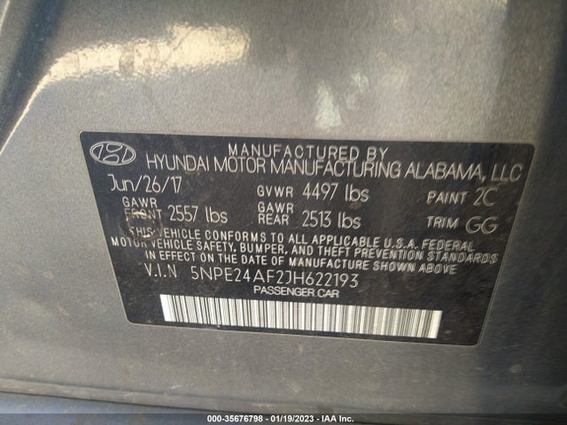 Hyundai SONATA SE 2018 5NPE24AF2JH622193 Image 10