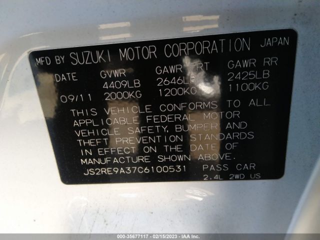 JS2RE9A37C6100531 Suzuki Kizashi