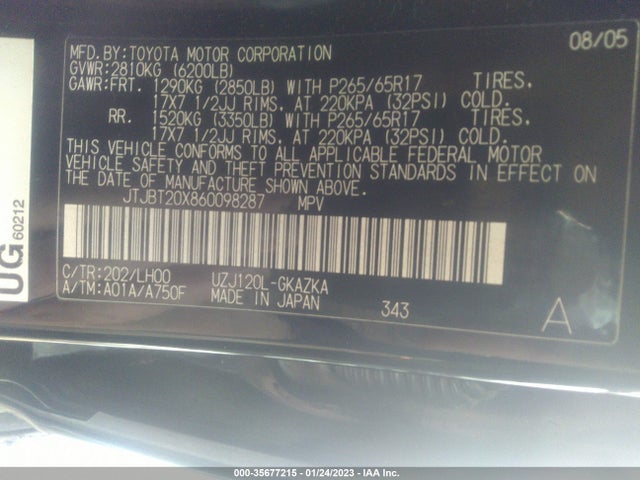 Lexus GX 470 2006 JTJBT20X860098287 Image 10