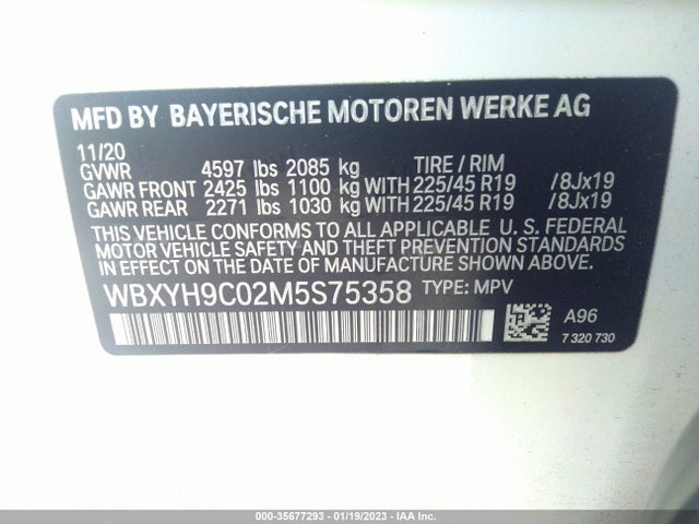 2021 BMW X2, VIN: WBXYH9C02M5S75358