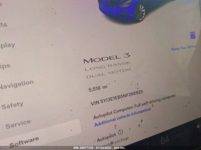 2022 TESLA MODEL 3 5YJ3E1EB5NF265925 Photo 6