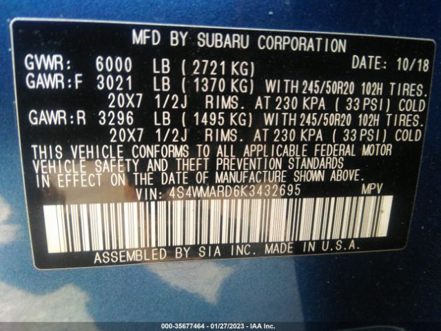4S4WMARD6K3432695 Subaru Ascent Touring