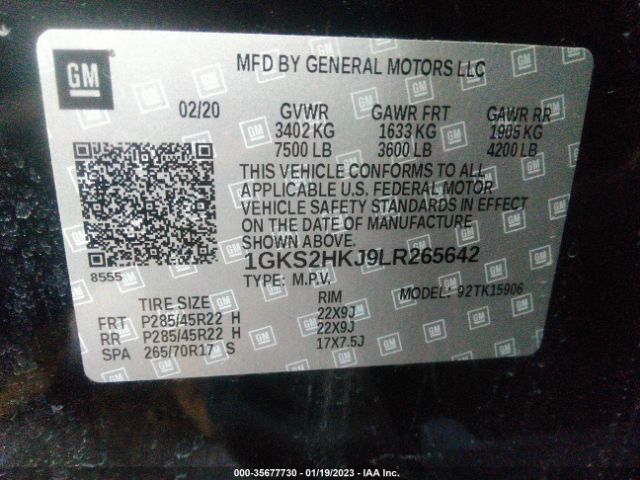 1GKS2HKJ9LR265642 GMC YUKON XL DENALI