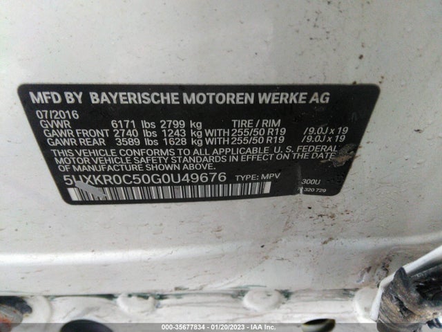 BMW X5 Xdrive35i 2016 5UXKR0C50G0U49676 Image 10