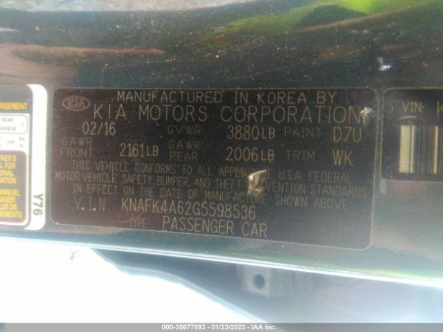 KNAFK4A62G5598536 KIA FORTE LX
