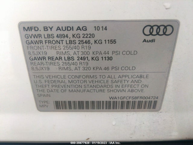 WA1GFCFS8FR004724 Audi Q3 2.0t Prestige