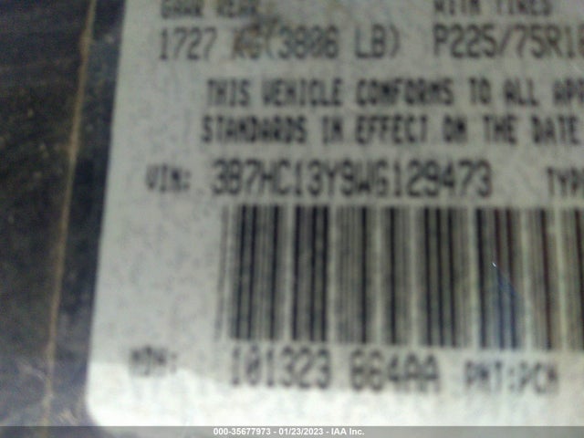 1998 DODGE RAM 1500 VIN: 3B7HC13Y9WG129473