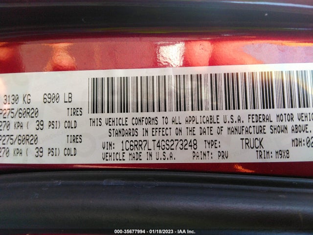 RAM 1500 Big Horn 2016 1C6RR7LT4GS273248 Image 10