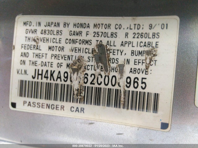 Acura RL 2002 JH4KA96662C008965 Image 10