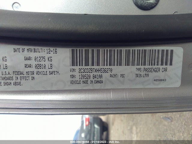 2017 Dodge Challenger, VIN: 2C3CDZBTXHH536270