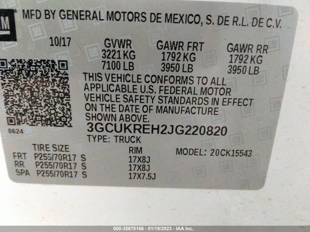 Chevrolet Silverado 1500 Lt 2018 3GCUKREH2JG220820 Image 10
